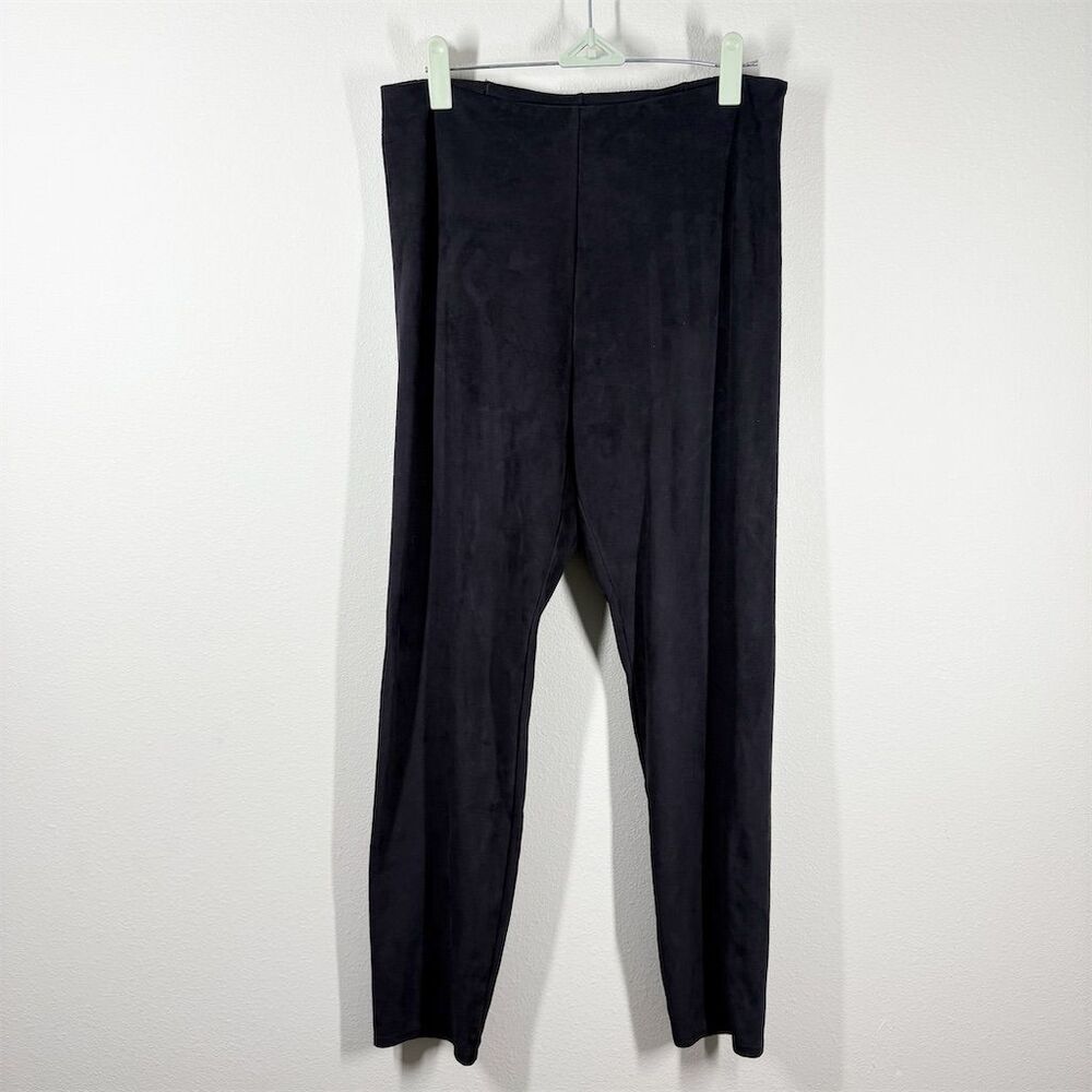 Lysse Hi Waist Vegan Faux Suede Leggings Size M Black Stretch Smoothing Casual